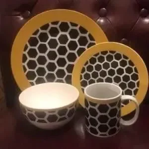 Target | Dining | New Yellow And Black Beehive Honeycomb 4 Piece ...